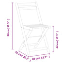 vidaXL 4 db tömör tíkfa összecsukható bisztrószék