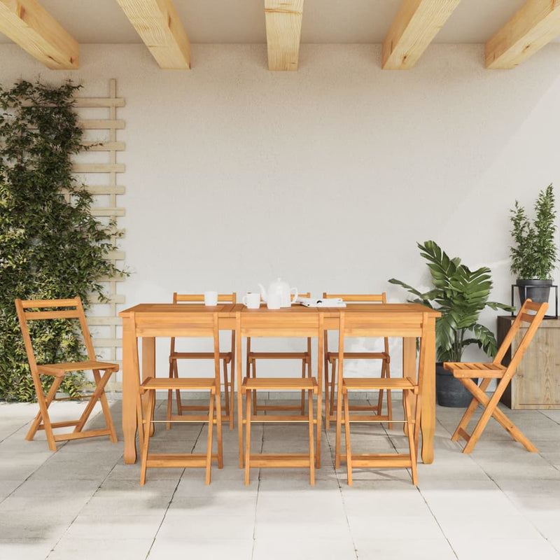 vidaXL 8 db tömör tíkfa összecsukható bisztrószék