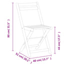 vidaXL 8 db tömör tíkfa összecsukható bisztrószék