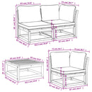 vidaXL 6 részes tömör akácfa kerti ülőgarnitúra párnákkal