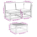 vidaXL 9 részes tömör akácfa kerti ülőgarnitúra párnákkal