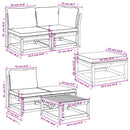 vidaXL 6 részes tömör akácfa kerti ülőgarnitúra párnákkal