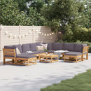 vidaXL 11 részes tömör akácfa kerti ülőgarnitúra párnákkal