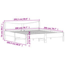 vidaXL viaszbarna tömör fenyőfa ágy matrac nélkül 200 x 200 cm