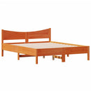 vidaXL viaszbarna tömör fenyőfa ágy matrac nélkül 150 x 200 cm