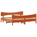 vidaXL viaszbarna tömör fenyőfa ágy matrac nélkül 200 x 200 cm
