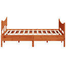 vidaXL viaszbarna tömör fenyőfa ágy matrac nélkül 180 x 200 cm