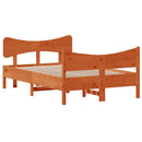 vidaXL viaszbarna tömör fenyőfa ágy matrac nélkül 120 x 200 cm
