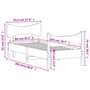 vidaXL viaszbarna tömör fenyőfa ágy matrac nélkül 90 x 200 cm