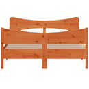 vidaXL viaszbarna tömör fenyőfa ágy matrac nélkül 140 x 190 cm
