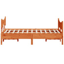 vidaXL viaszbarna tömör fenyőfa ágy matrac nélkül 140 x 190 cm