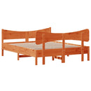 vidaXL viaszbarna tömör fenyőfa ágy matrac nélkül 140 x 190 cm