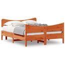 vidaXL viaszbarna tömör fenyőfa ágy matrac nélkül 140 x 190 cm