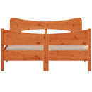 vidaXL viaszbarna tömör fenyőfa ágy matrac nélkül 135 x 190 cm