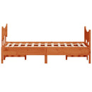 vidaXL viaszbarna tömör fenyőfa ágy matrac nélkül 135 x 190 cm