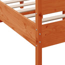 vidaXL viaszbarna tömör fenyőfa ágy matrac nélkül 120 x 190 cm