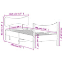 vidaXL fehér tömör fenyőfa ágy matrac nélkül 75 x 190 cm