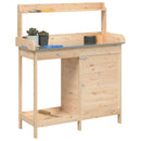 vidaXL tömör fenyőfa ültetőasztal szekrénnyel 110,5x45x124,5 cm