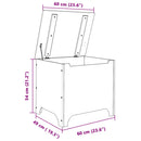 vidaXL RANA fehér tömör fenyőfa tárolóláda fedéllel 60 x 49 x 54 cm