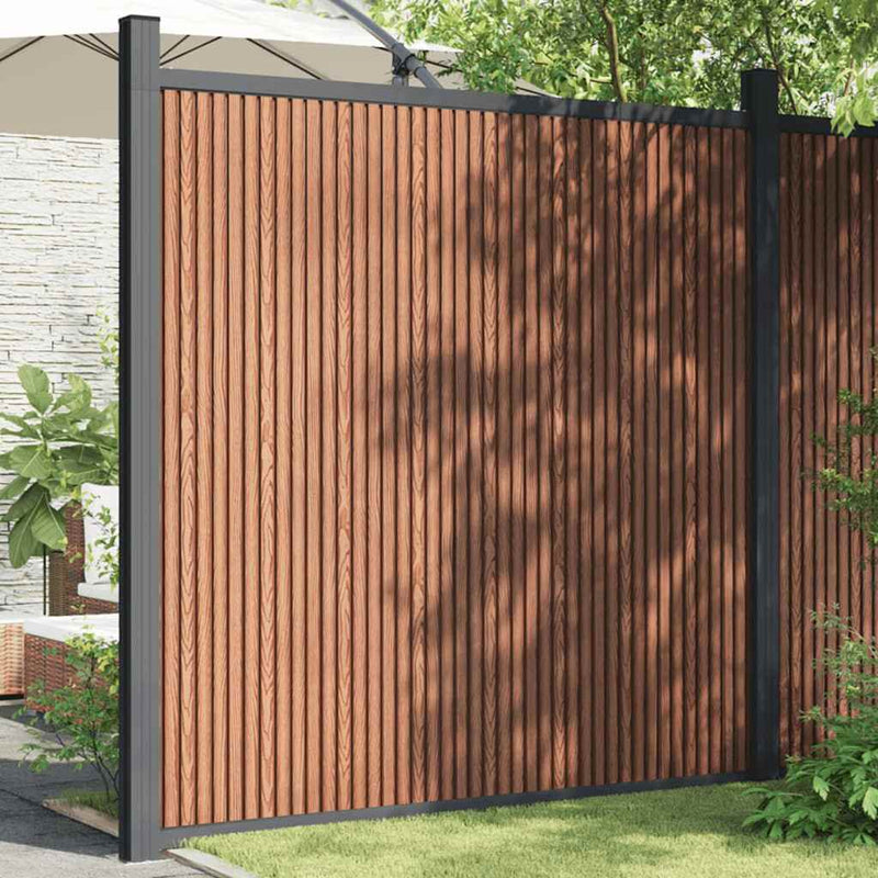 vidaXL barna WPC kerítéspanel 173 x 186 cm