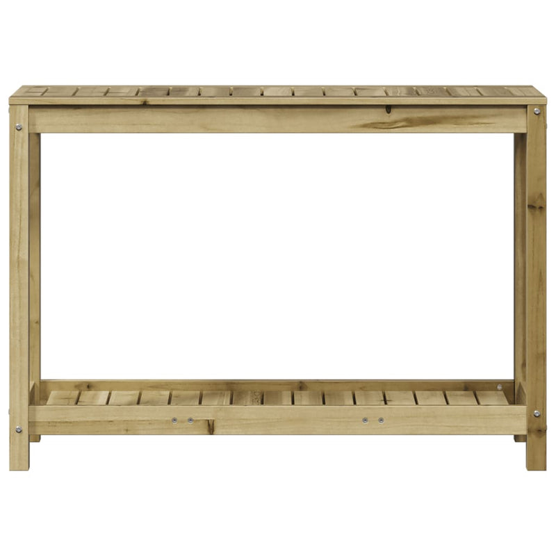 vidaXL impregnált fenyőfa ültetőasztal polccal 108 x 35 x 75 cm