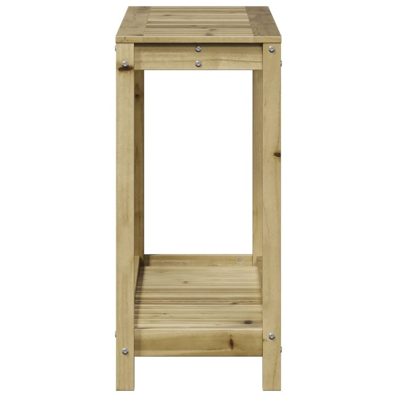 vidaXL impregnált fenyőfa ültetőasztal polccal 108 x 35 x 75 cm