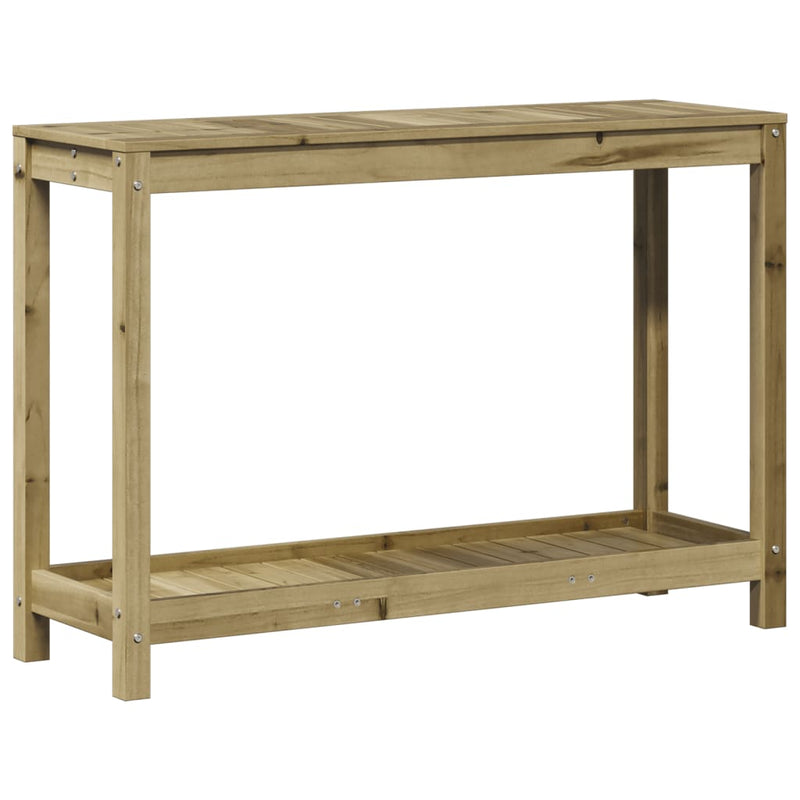 vidaXL impregnált fenyőfa ültetőasztal polccal 108 x 35 x 75 cm