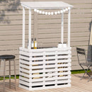 vidaXL fehér kültéri tömör fa bárasztal tetővel 112,5 x 57 x 195,5 cm