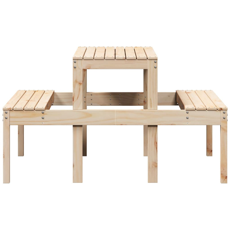 vidaXL tömör fenyőfa piknik asztal 110 x 134 x 75 cm