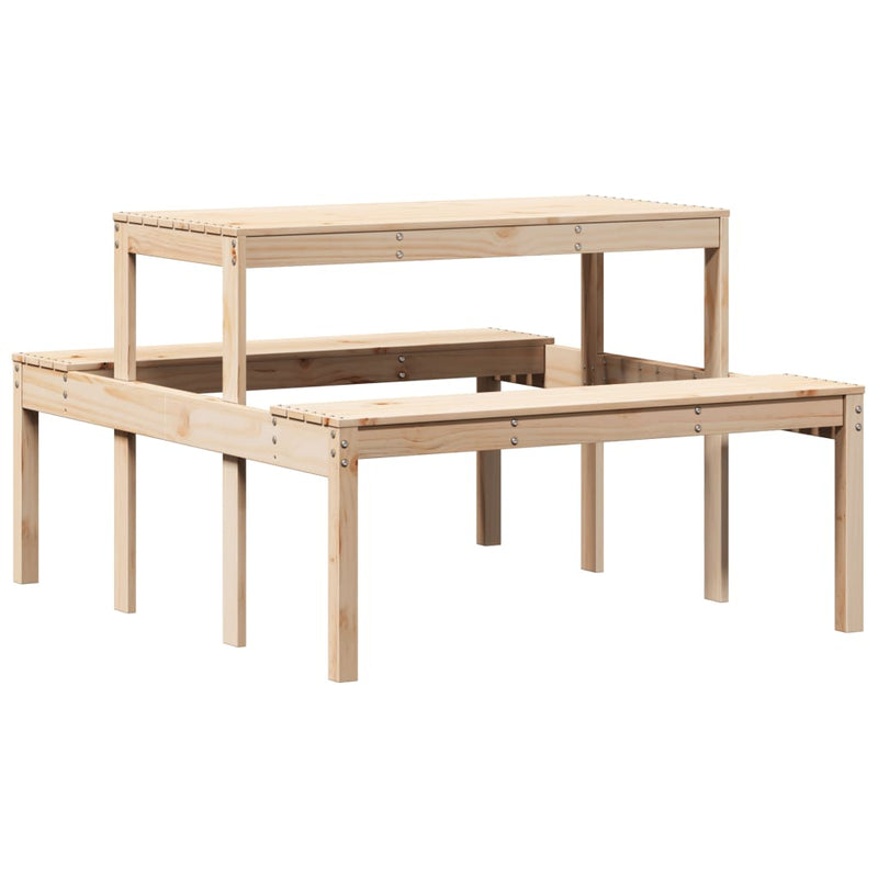 vidaXL tömör fenyőfa piknik asztal 110 x 134 x 75 cm