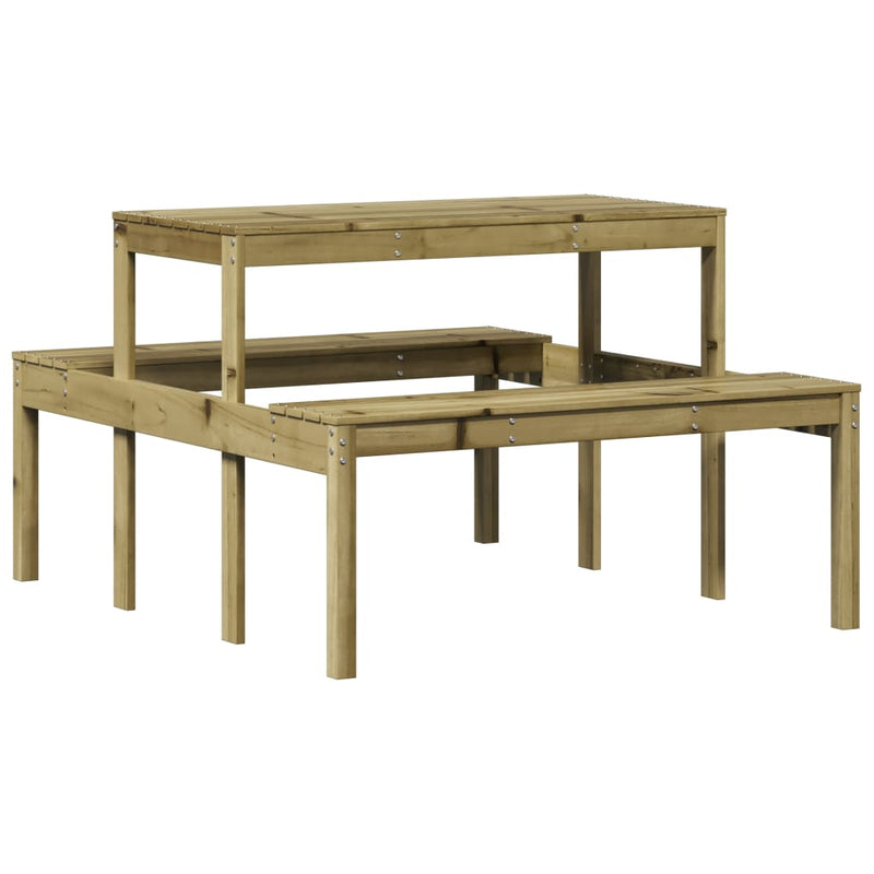 vidaXL impregnált fenyőfa piknik asztal 110 x 134 x 75 cm