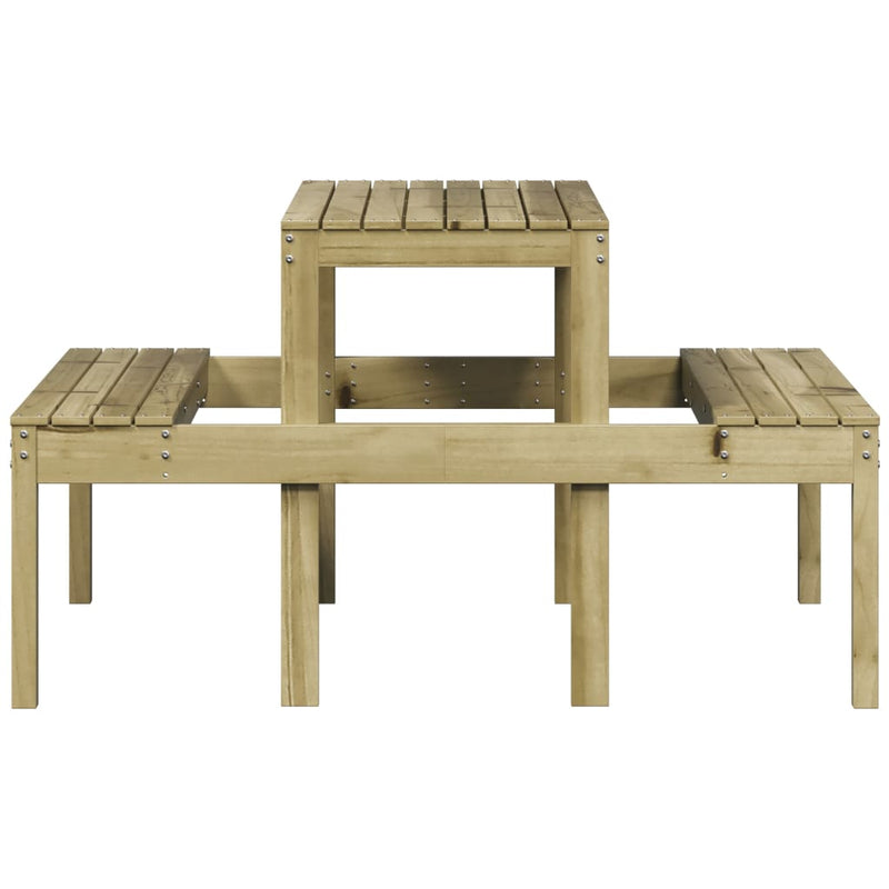 vidaXL impregnált fenyőfa piknik asztal 110 x 134 x 75 cm