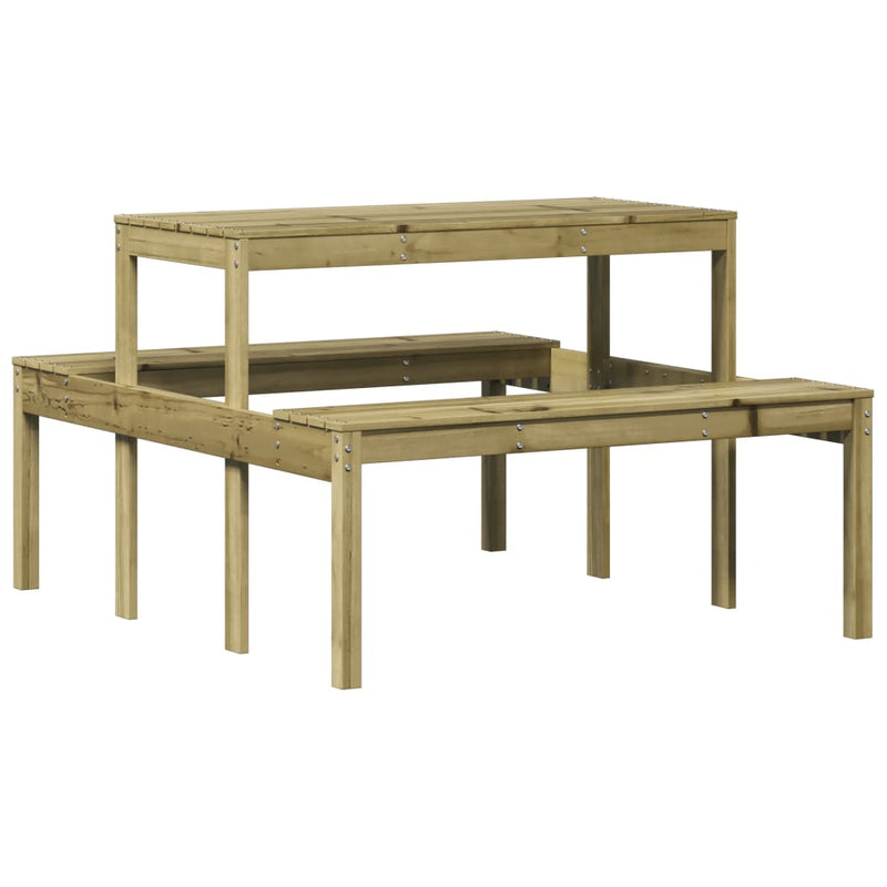 vidaXL impregnált fenyőfa piknik asztal 110 x 134 x 75 cm
