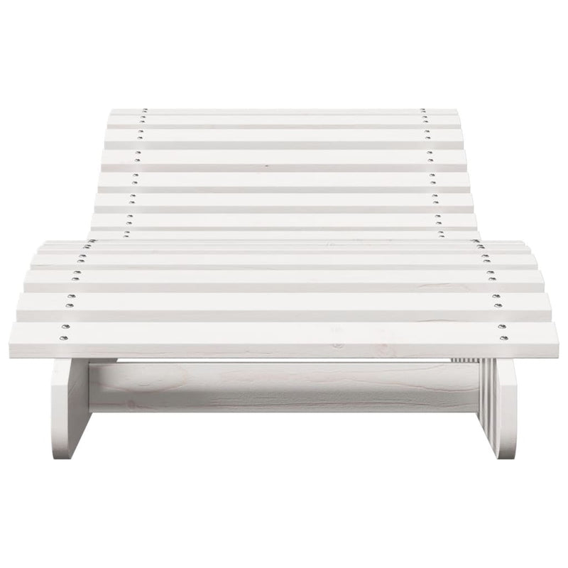 vidaXL 2 db fehér tömör fenyőfa napozóágy 205 x 60 x 31,5 cm