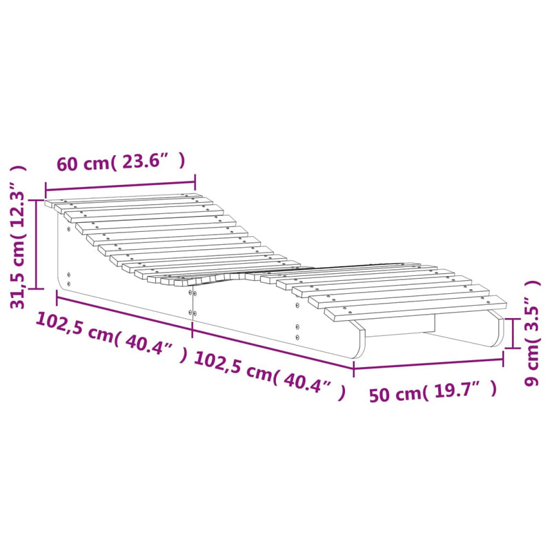 vidaXL 2 db fehér tömör fenyőfa napozóágy 205 x 60 x 31,5 cm