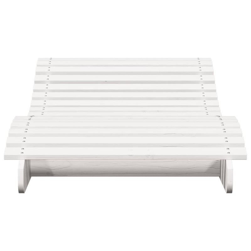 vidaXL fehér tömör fenyőfa napozóágy 205 x 80 x 31,5 cm