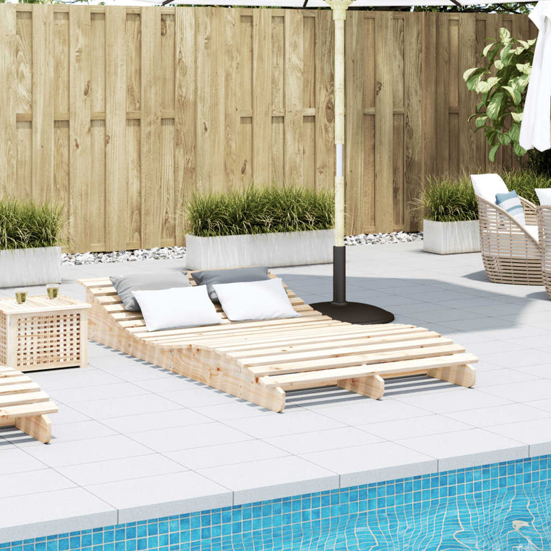 vidaXL tömör fenyőfa napozóágy 205 x 110 x 31,5 cm