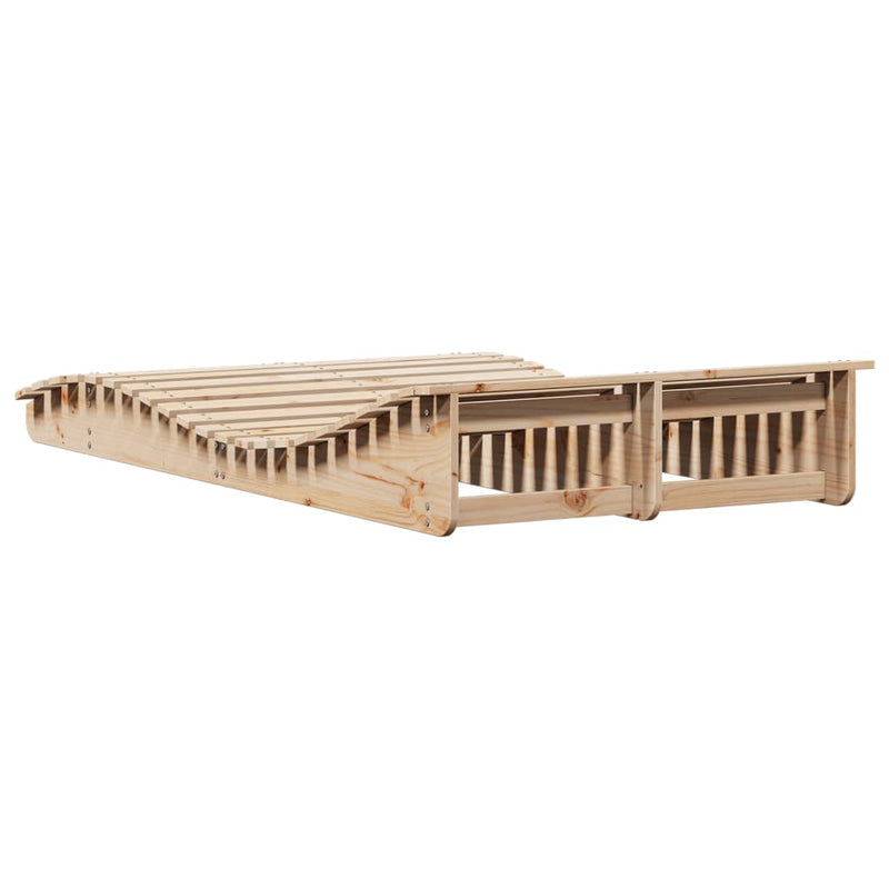 vidaXL tömör fenyőfa napozóágy 205 x 110 x 31,5 cm
