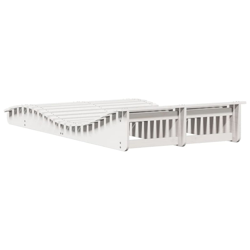 vidaXL fehér tömör fenyőfa napozóágy 205 x 110 x 31,5 cm