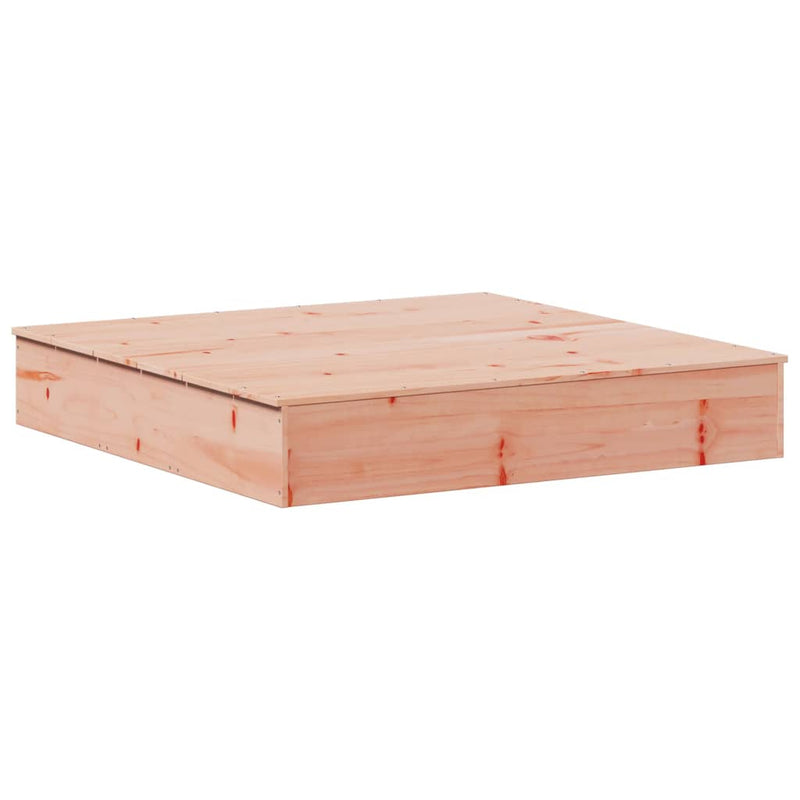 vidaXL tömör duglászfenyő homokozó fedővel 111 x 111 x 19,5 cm