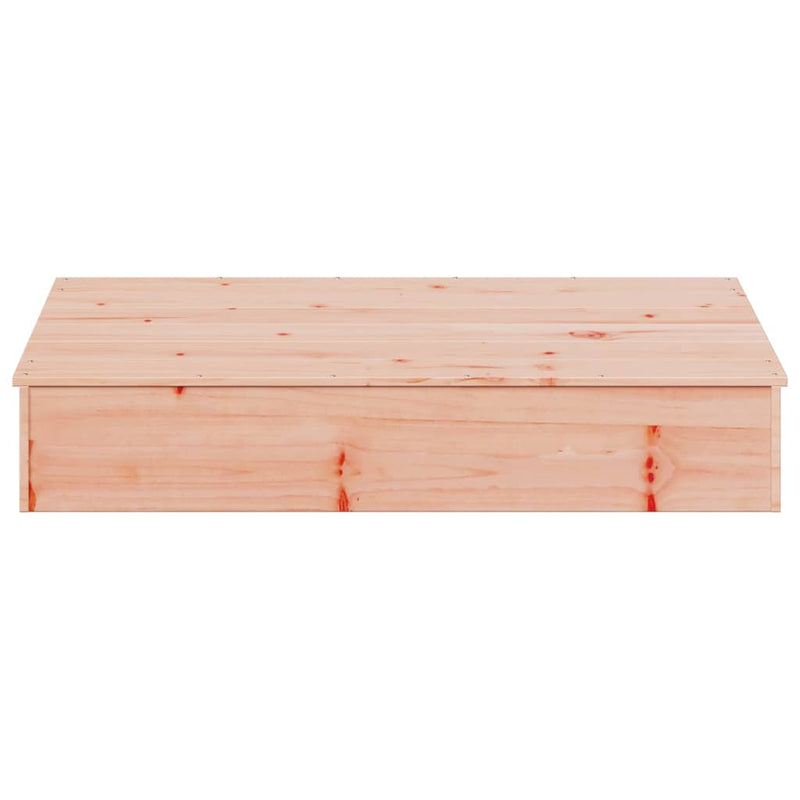 vidaXL tömör duglászfenyő homokozó fedővel 111 x 111 x 19,5 cm