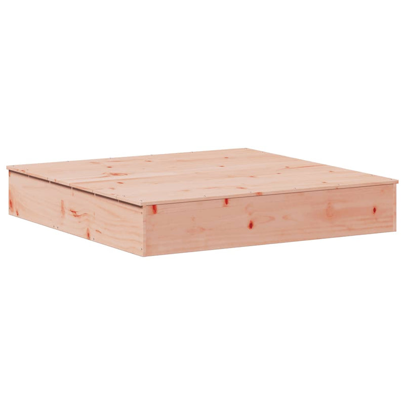 vidaXL tömör duglászfenyő homokozó fedővel 111 x 111 x 19,5 cm