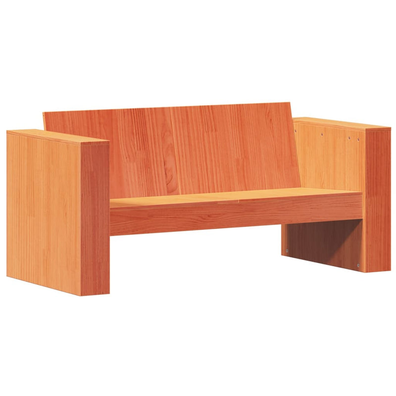 vidaXL 2 személyes viaszbarna tömör fenyőfa kerti kanapé 134x60x62 cm