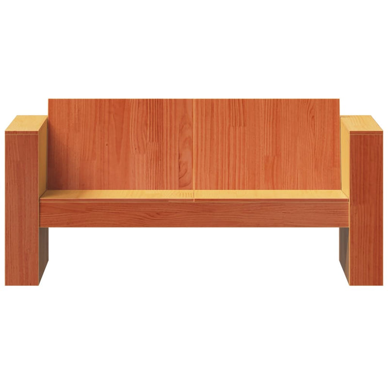 vidaXL 2 személyes viaszbarna tömör fenyőfa kerti kanapé 134x60x62 cm