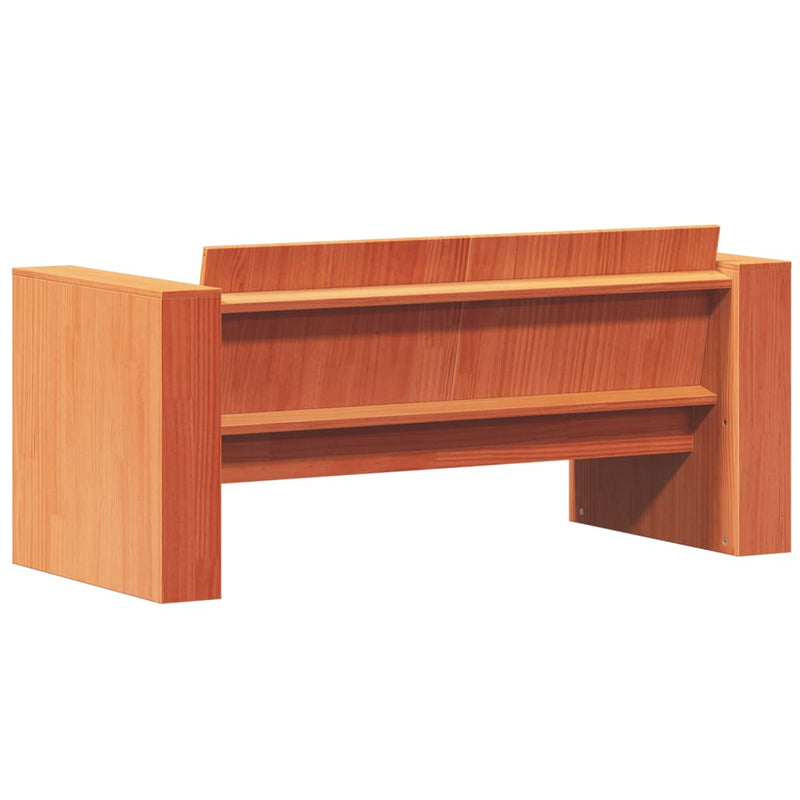 vidaXL 2 személyes viaszbarna tömör fenyőfa kerti kanapé 134x60x62 cm