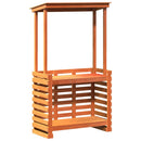 vidaXL viaszbarna kültéri tömör fa bárasztal tetővel 112,5x57x195,5 cm