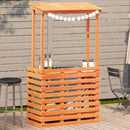 vidaXL viaszbarna kültéri tömör fa bárasztal tetővel 112,5x57x195,5 cm