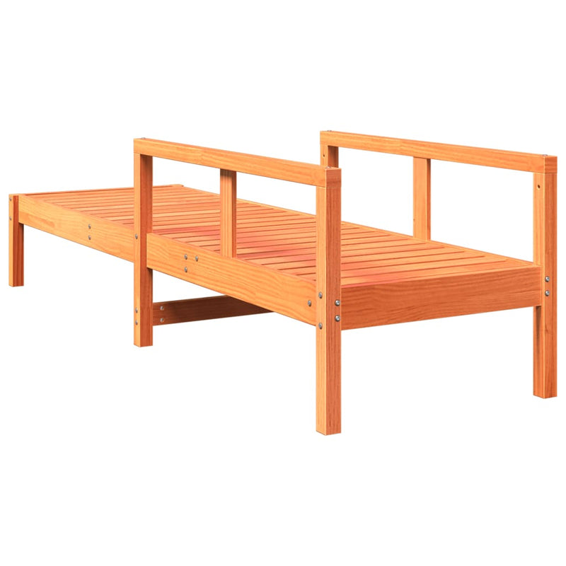 vidaXL viaszbarna tömör fenyő napozóágy 199,5 x 62 x 55 cm
