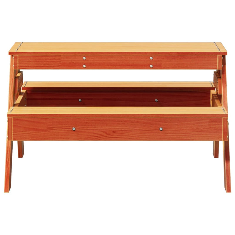 vidaXL tömör fenyőfa viaszbarna piknikasztal gyerekeknek 88x97x52 cm