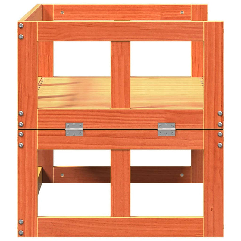 vidaXL kihúzható viaszbarna tömör fenyőfa kerti pad